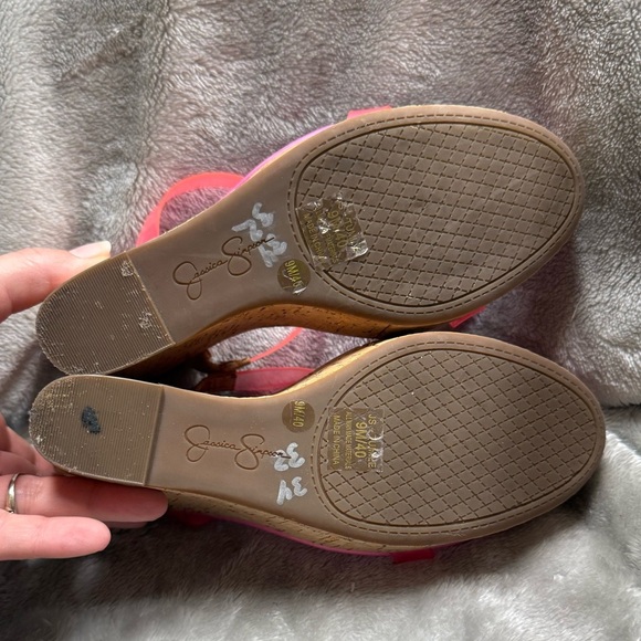 Jessica Simpson Pink Wedge Sandals - Picture 9 of 9